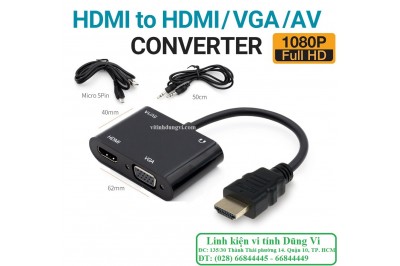 CÁP CHUYỂN HDMI RA HDMI + VGA  ADAPTER