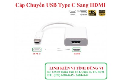 CÁP CHUYỂN TYPE C RA HDMI ( HDMI ĐẨU CÁI) 20cm 